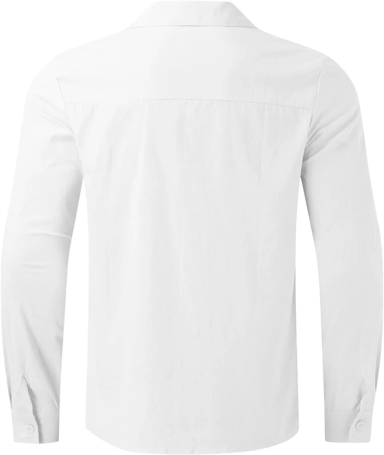 Cotton Linen Shirts for Men Long Sleeve Button Down Shirts Summer Beach Shirts Loose Fit Casual Shirts Vacation Tops