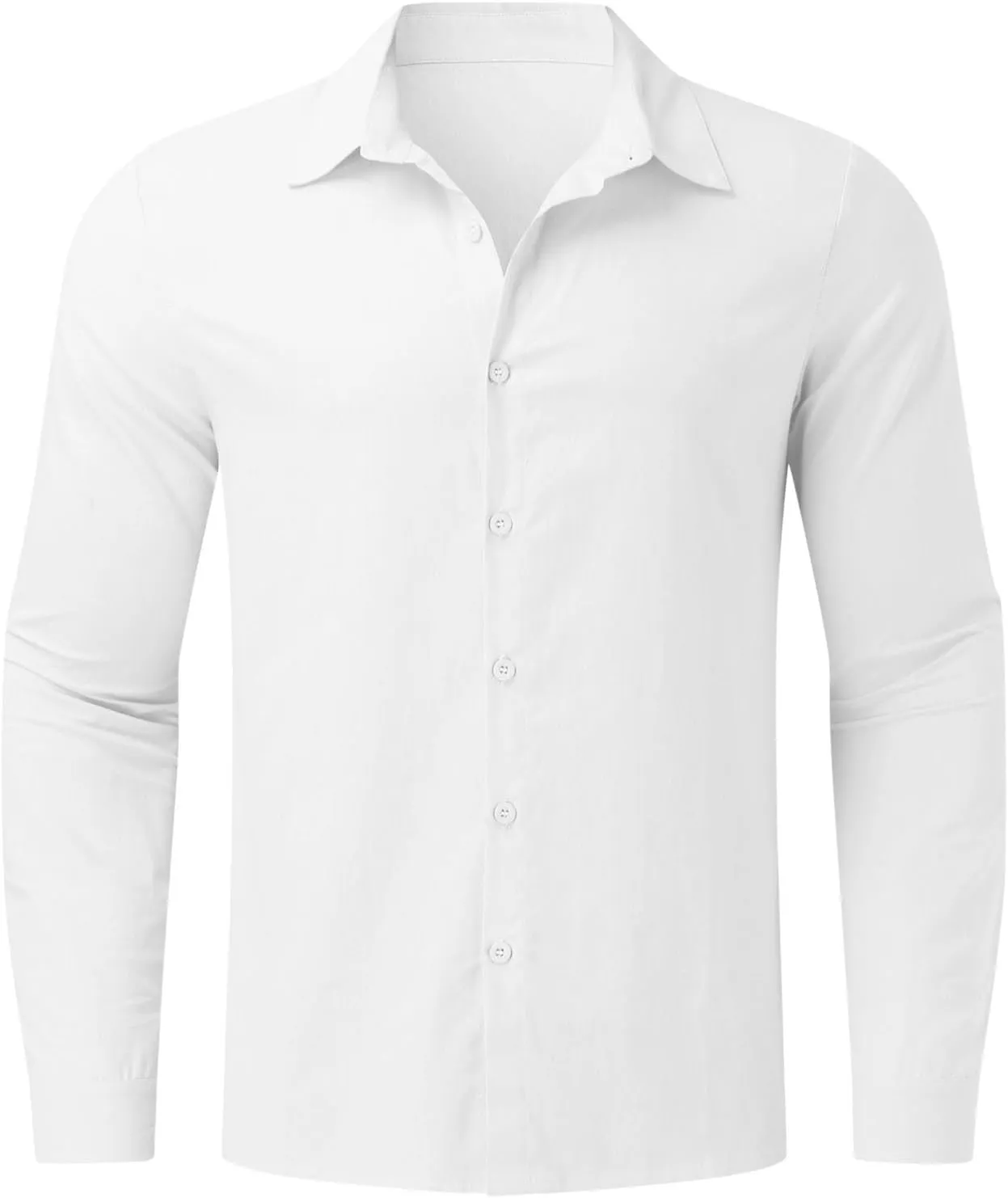 Cotton Linen Shirts for Men Long Sleeve Button Down Shirts Summer Beach Shirts Loose Fit Casual Shirts Vacation Tops