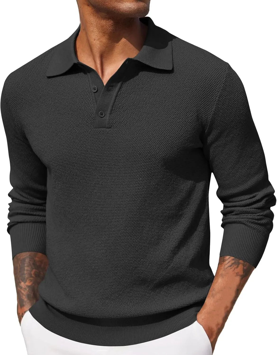 Cotton Long Sleeve Shirt Men Long Sleeved Shirt Mens Polo T Shirts Trucker Shirts for Men Men's Quarter Zip