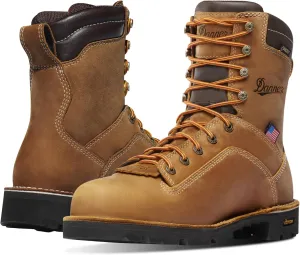 Danner 8 Quarry USA Waterproof Work Boots for Men - Full-Grain Leather with Gore-Tex, 3-Density Cushion Footbed & Traction Heel Outsole, EH Resistant