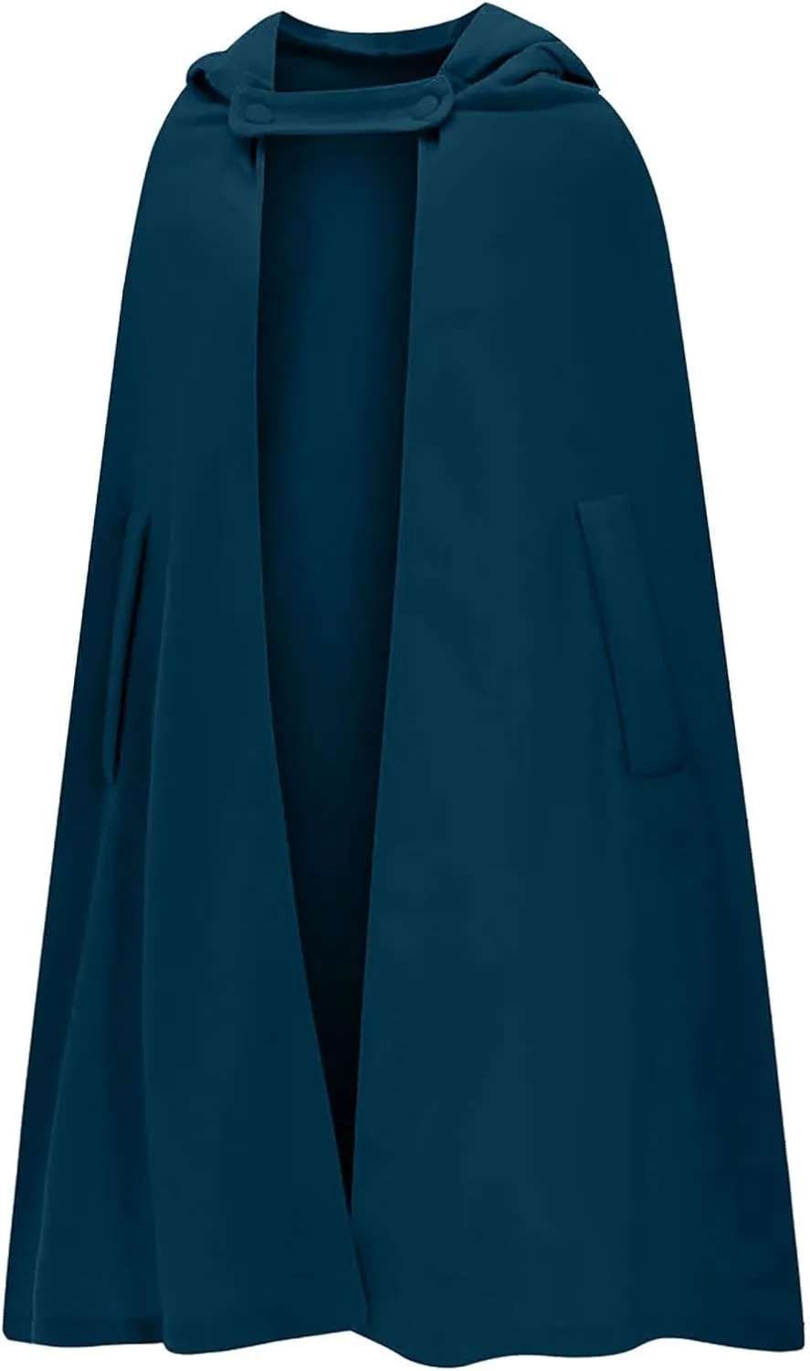 DASAYO Women Oversize Long Cloak Hooded Cardigan Open Front Cape Mantle Trench Coats Shawl Cape Windproof Walker Coat Winter