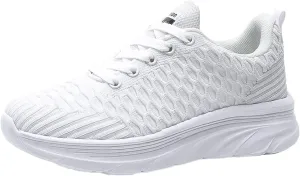 Dheva-C Women's Comfort Slip On Shoes Fashion Orthopedic Sneakers Walking Runing Flat Heel Sneakers Lace Up Shoes Non-Slip Walking Shoes White Athletic Platform Sneakers