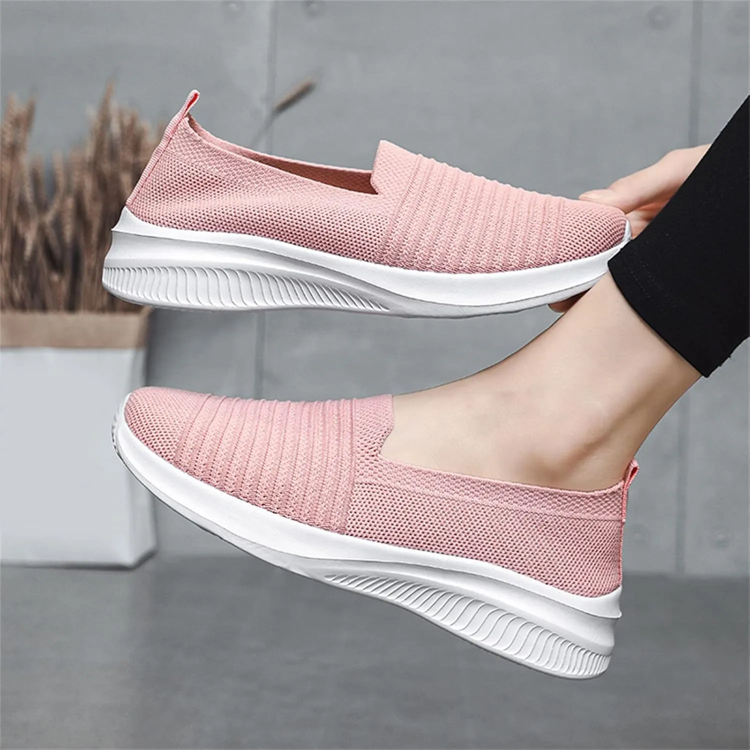 Dheva-C Women's Orthopedic Sneakers Slip on Walking Shoes for Women Mesh Up Stretch Platform Sneakers Fashion Sneaker Walking Shoes Ladies Running Shoes Athletic Mesh Fashion Sneakers