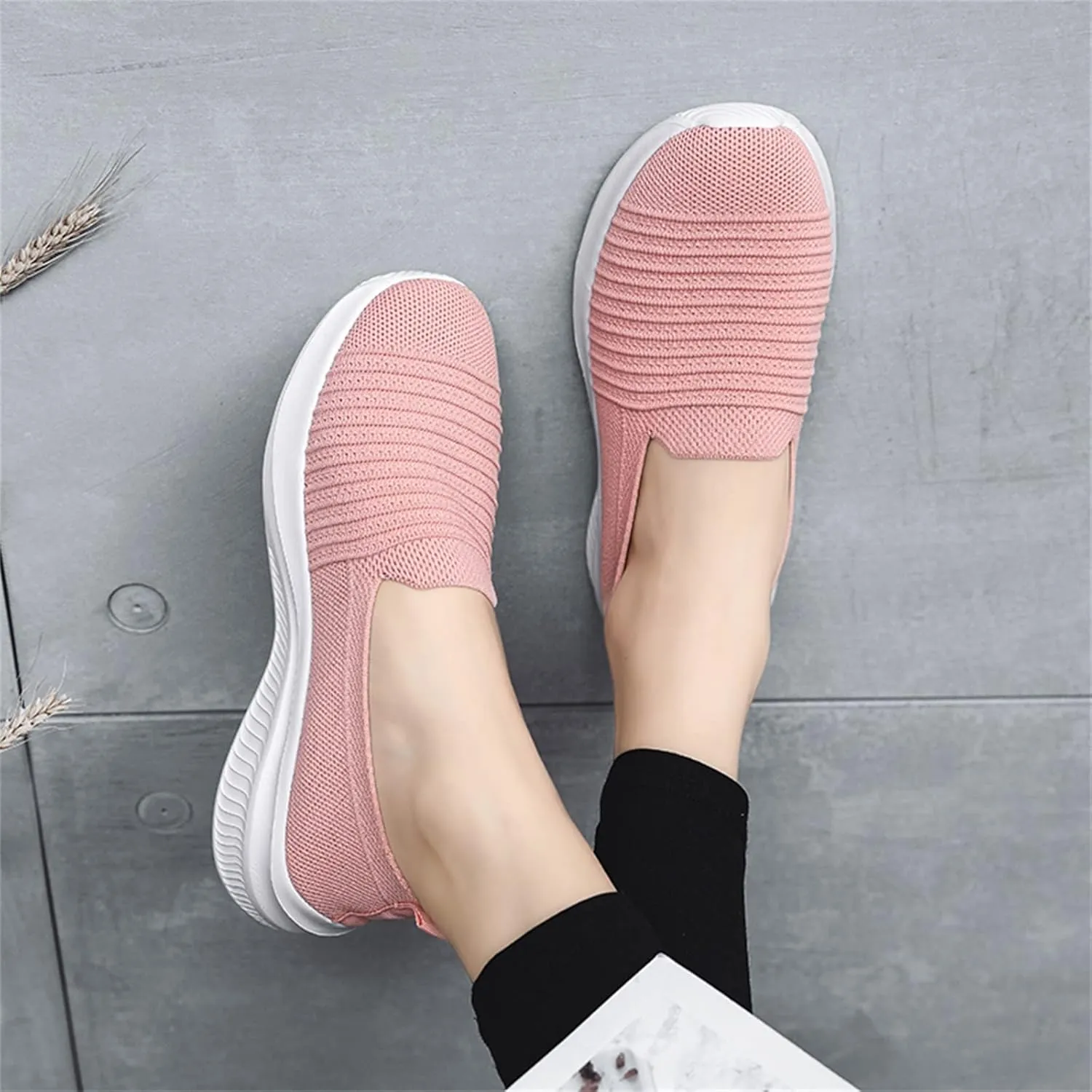 Dheva-C Women's Orthopedic Sneakers Slip on Walking Shoes for Women Mesh Up Stretch Platform Sneakers Fashion Sneaker Walking Shoes Ladies Running Shoes Athletic Mesh Fashion Sneakers