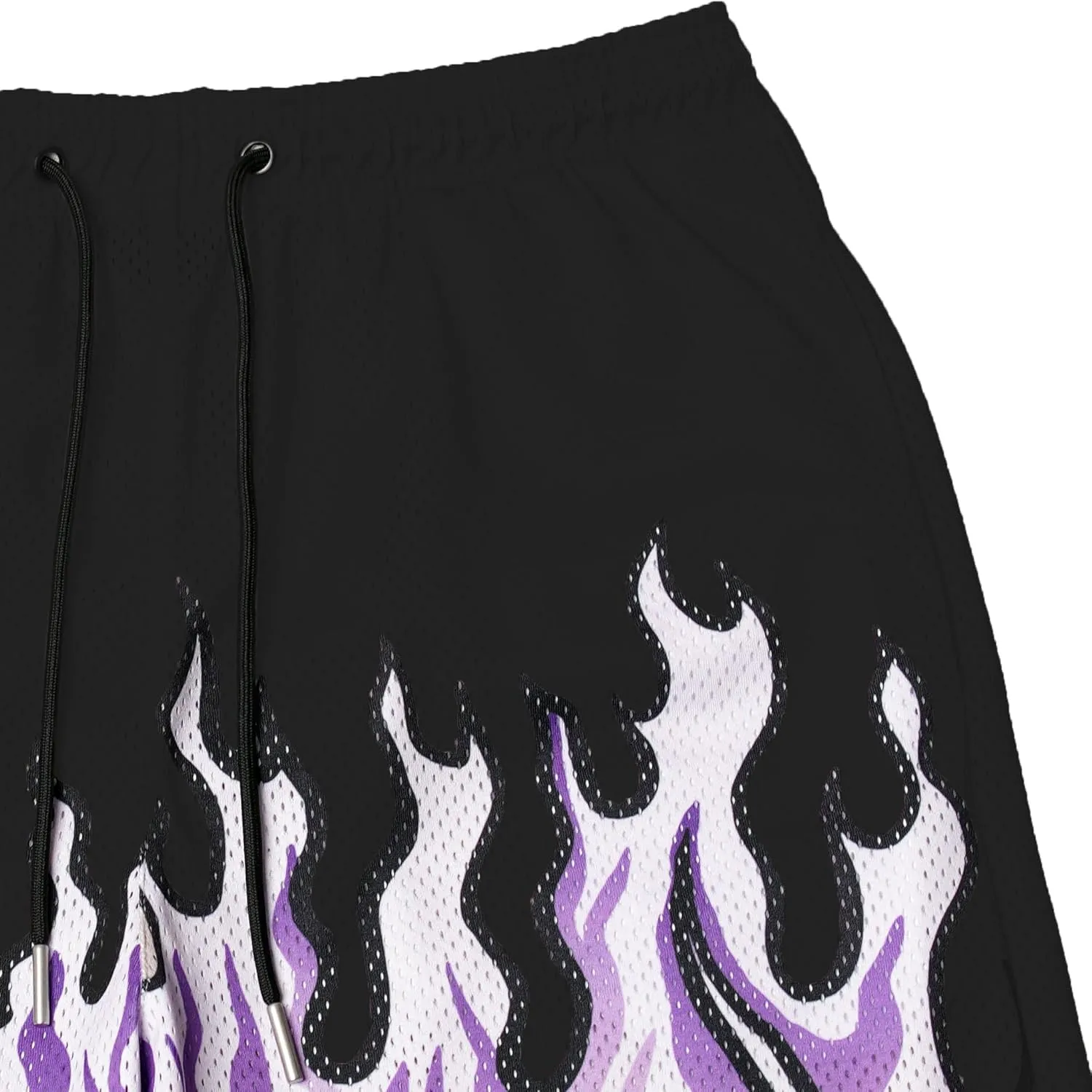 DIOTSR Mens Flame Graphic Basketball Shorts Cool Retro Running Athletic Shorts Drawstring Waist Casual Track Shorts