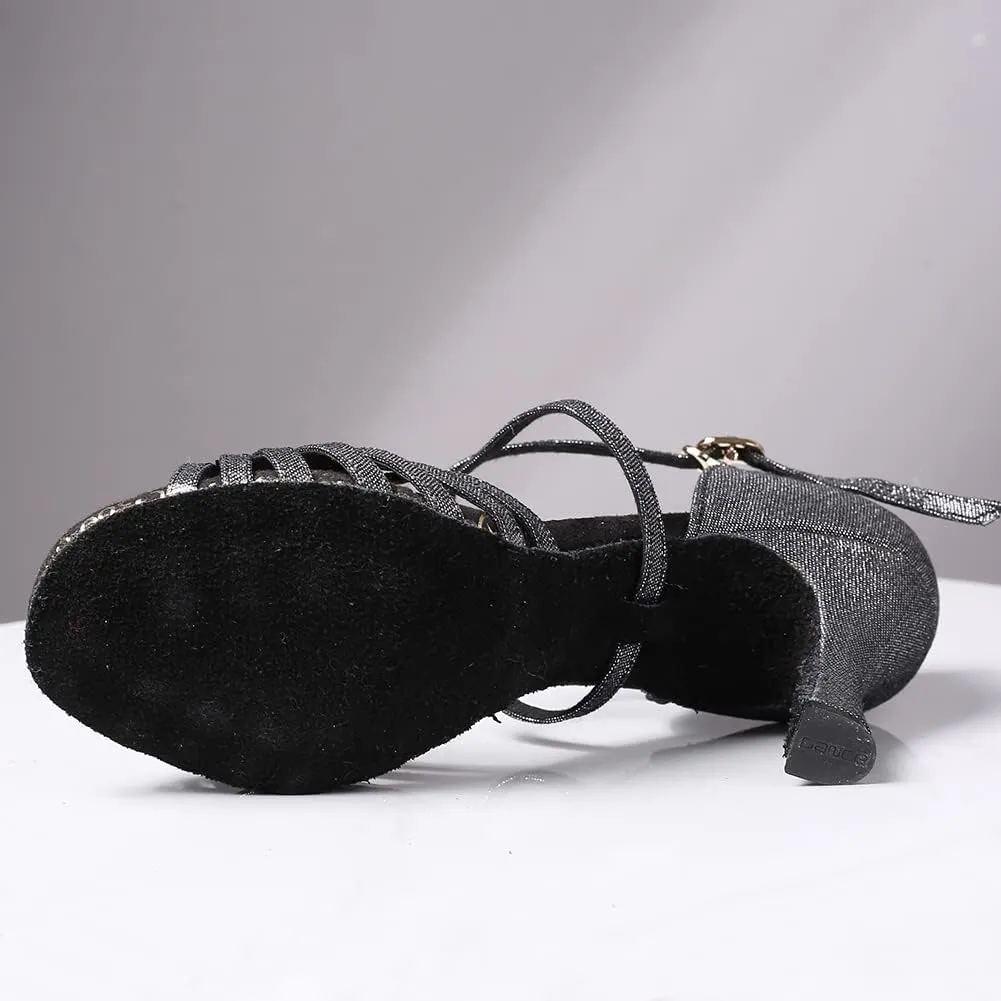 DKZSYIM Women's Latin Dance Shoes Professional Ballroom Salsa Practice Performance Dancing Shoes,Model KC-CL