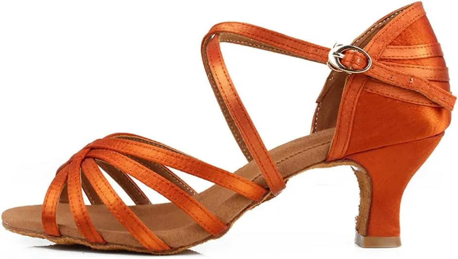 DKZSYIM Women's Latin Dance Shoes Tango Wedding Salsa Ballroom Performance Shoes,Model WX2324