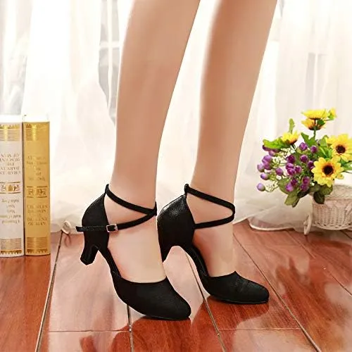 DKZSYIM Women's Professional Latin Dance Shoes Ballroom Wedding Performance Shoes,Model YCL212