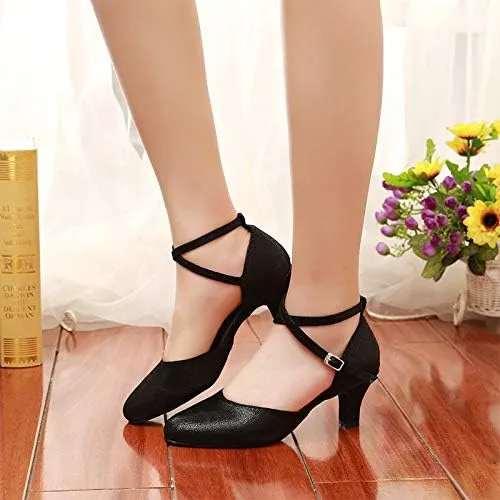 DKZSYIM Women's Professional Latin Dance Shoes Ballroom Wedding Performance Shoes,Model YCL212