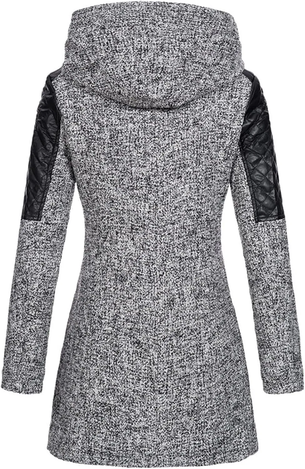Double Breasted Trench Coats for Women 2024 Winter Wool Blend Lining Peacoats Mid-Length Hooded Jackets with Belt