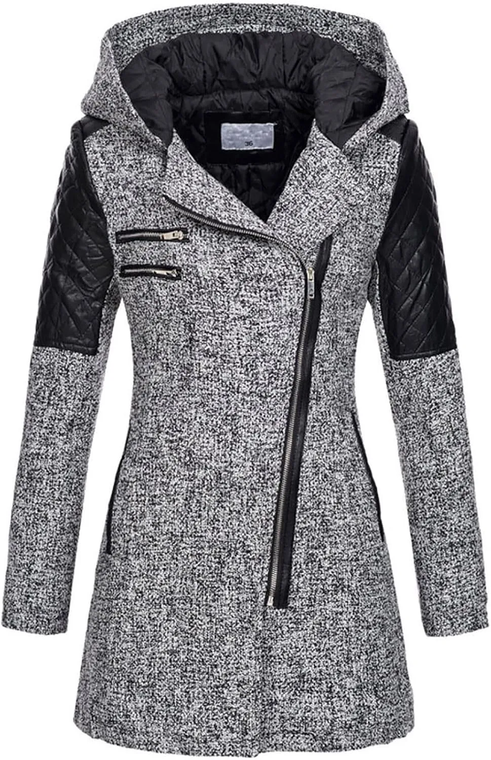 Double Breasted Trench Coats for Women 2024 Winter Wool Blend Lining Peacoats Mid-Length Hooded Jackets with Belt