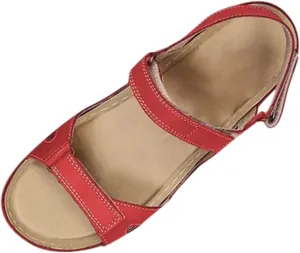 Eduavar Summer Sandals for Women, Sandals Women Comfortable Low Wedge Sandals Ankle Strap Sandals Peep Toe Shoes