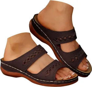 Eduavar Womens Sandals Dressy, Sandals Women Comfortable Sandals Slippers Open Toe Wedge Sandals with Arch Support