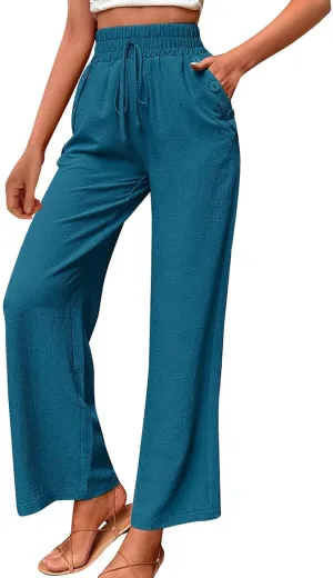 Elastic High Waisted Loose Pants Woman Relaxed Fit Baggy Clothes Black Demin Pants High Women Cargo Pants with