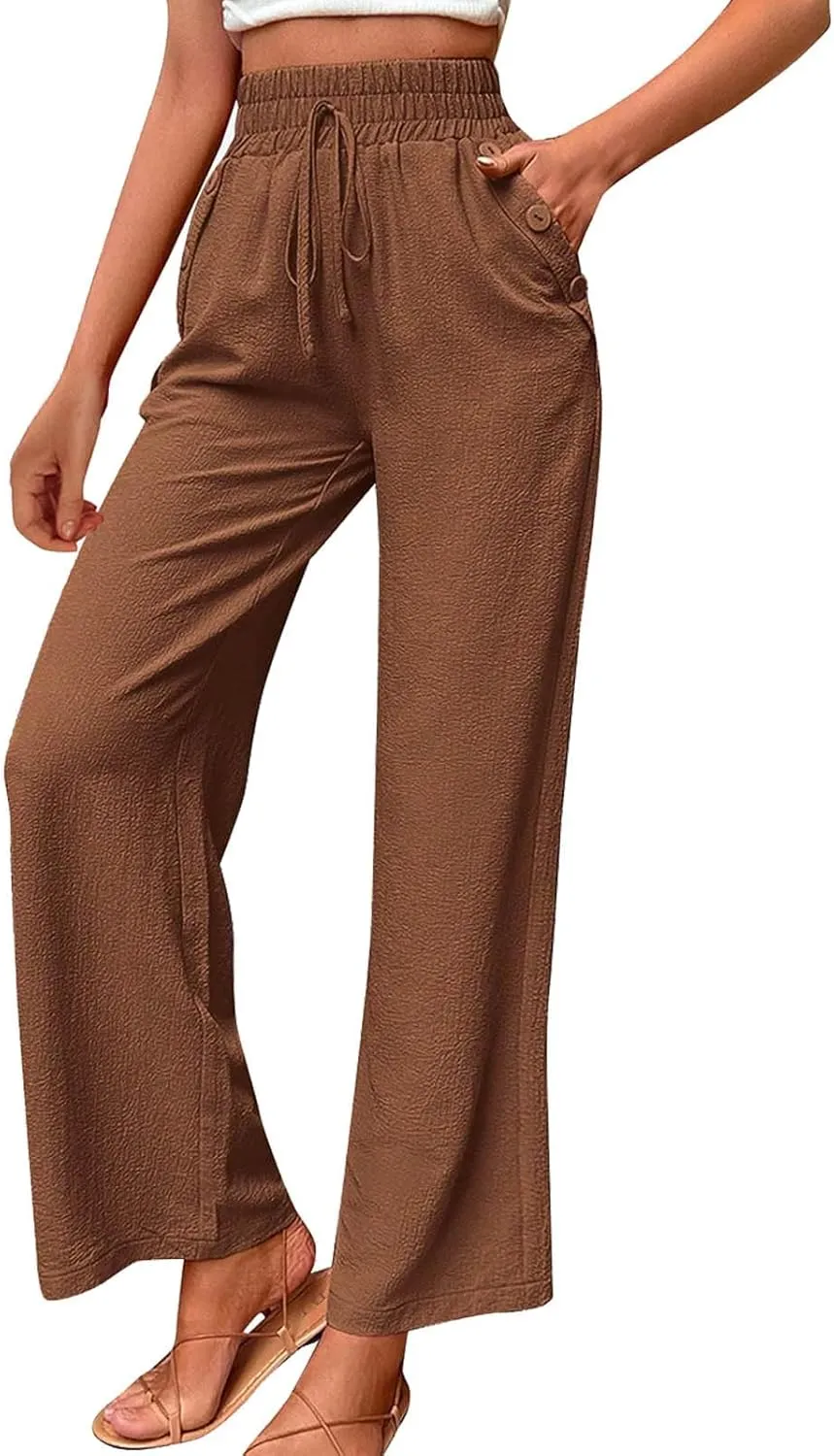 Elastic High Waisted Loose Pants Woman Relaxed Fit Baggy Clothes Black Demin Pants High Women Cargo Pants with