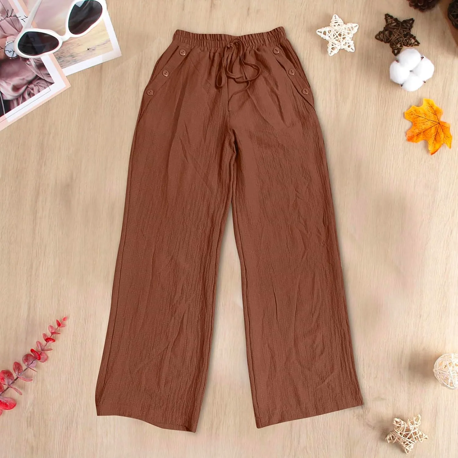 Elastic High Waisted Loose Pants Woman Relaxed Fit Baggy Clothes Black Demin Pants High Women Cargo Pants with