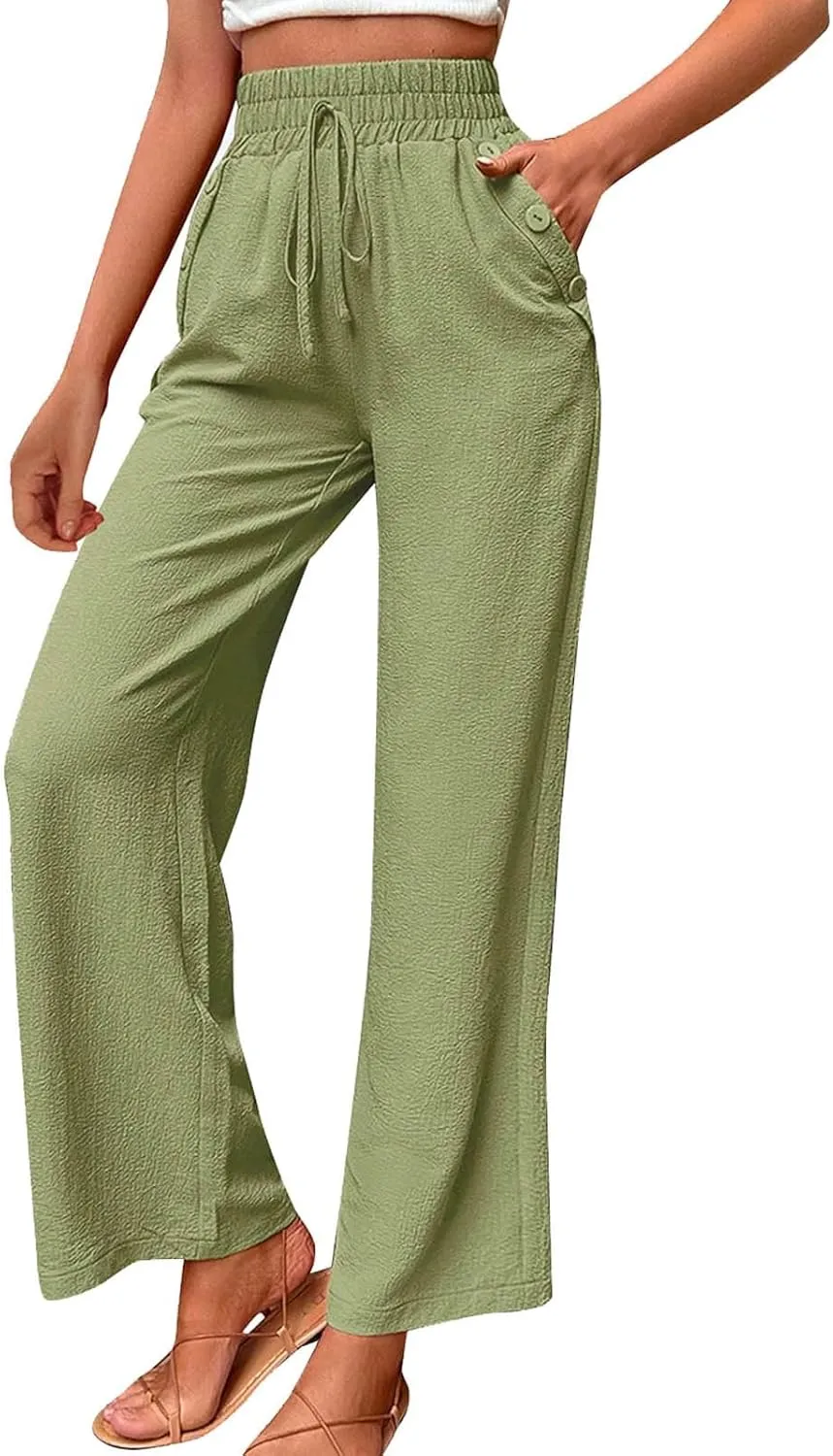 Elastic High Waisted Loose Pants Woman Relaxed Fit Baggy Clothes Black Demin Pants High Women Cargo Pants with