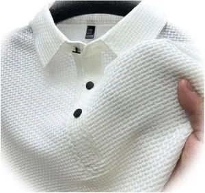 Elavure - The Prestigio Polo Shirt, Men's Short Sleeve Solid Stretch Pique Polo Shirt Quick Dry Casual Workout Tshirt
