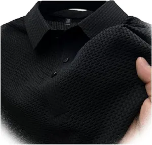 Elavure - The Prestigio Polo Shirt, Men's Short Sleeve Solid Stretch Pique Polo Shirt Quick Dry Casual Workout Tshirt