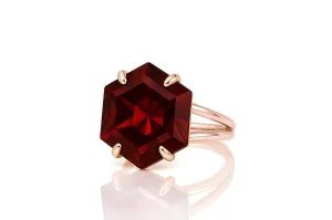 Elegant Garnet Ring - Handmade Custom Red Stone Ring - Statement Rose Gold Jewelry, Wedding Jewelry, Cocktail Jewelry Ring, Engagement Ring, Wedding Ring - Customizable Ring