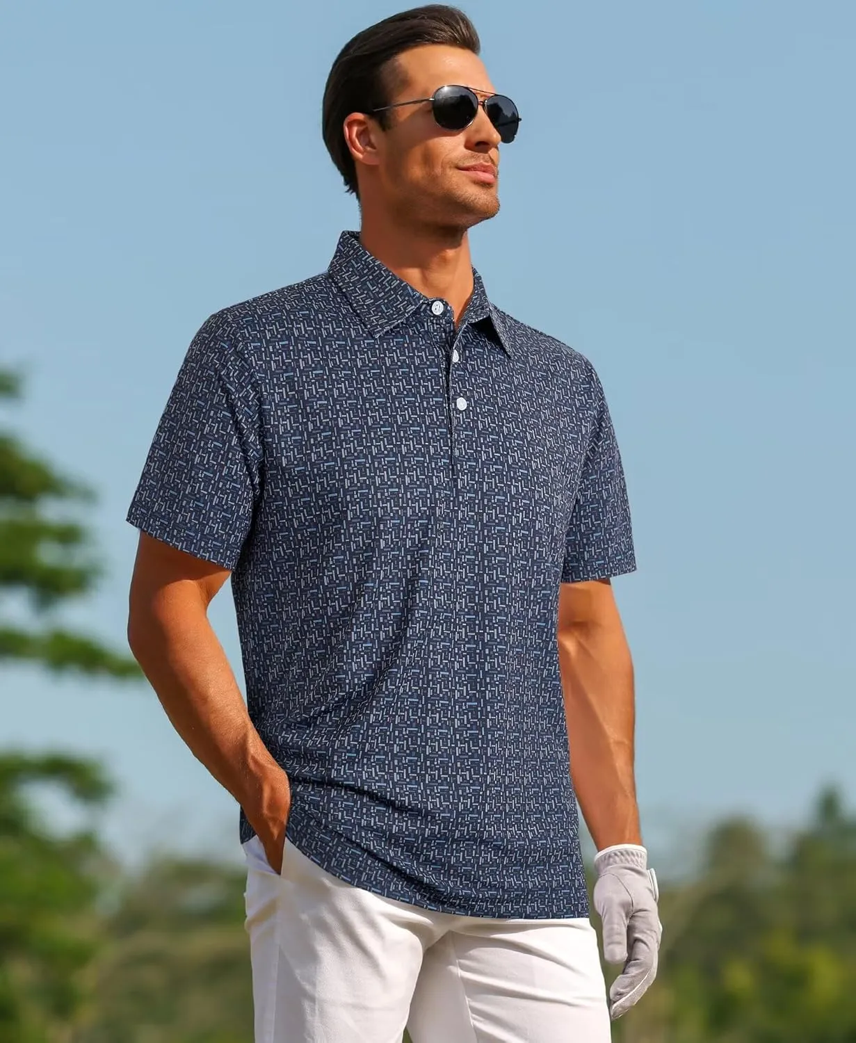ELETOP Mens Golf Polo Shirts Moisture Wicking Quick Dry Short Sleeve Polo Casual Fashion Golf Shirt for Men