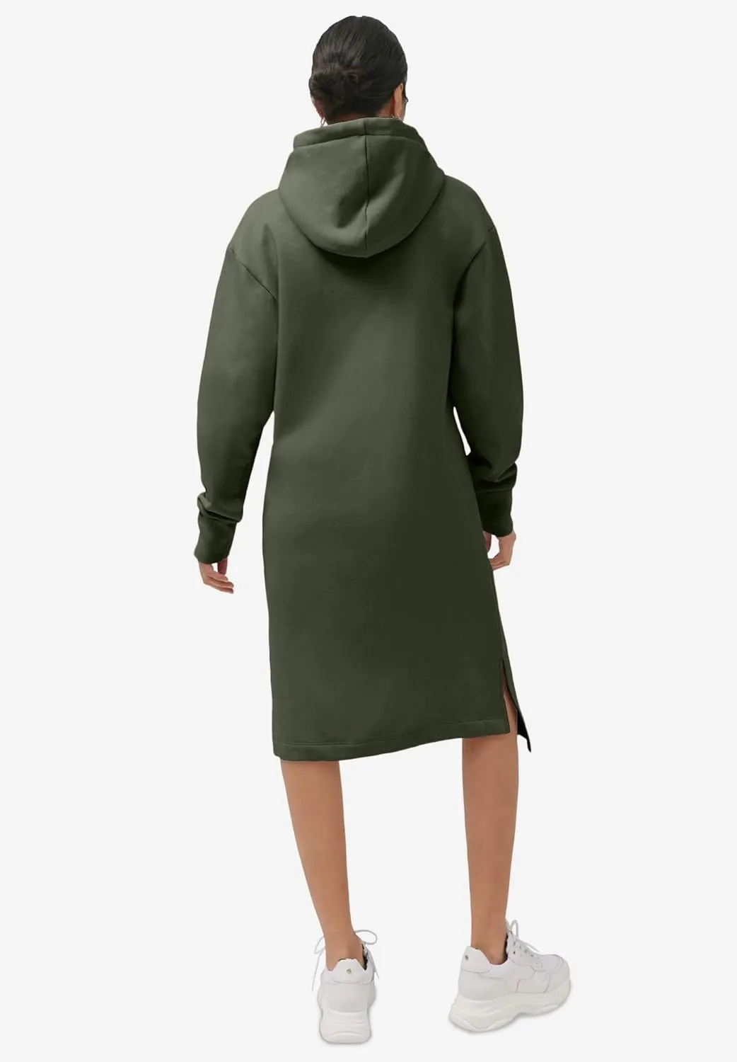 ellos Plus Size French Terry Hooded Sweatshirt Dress