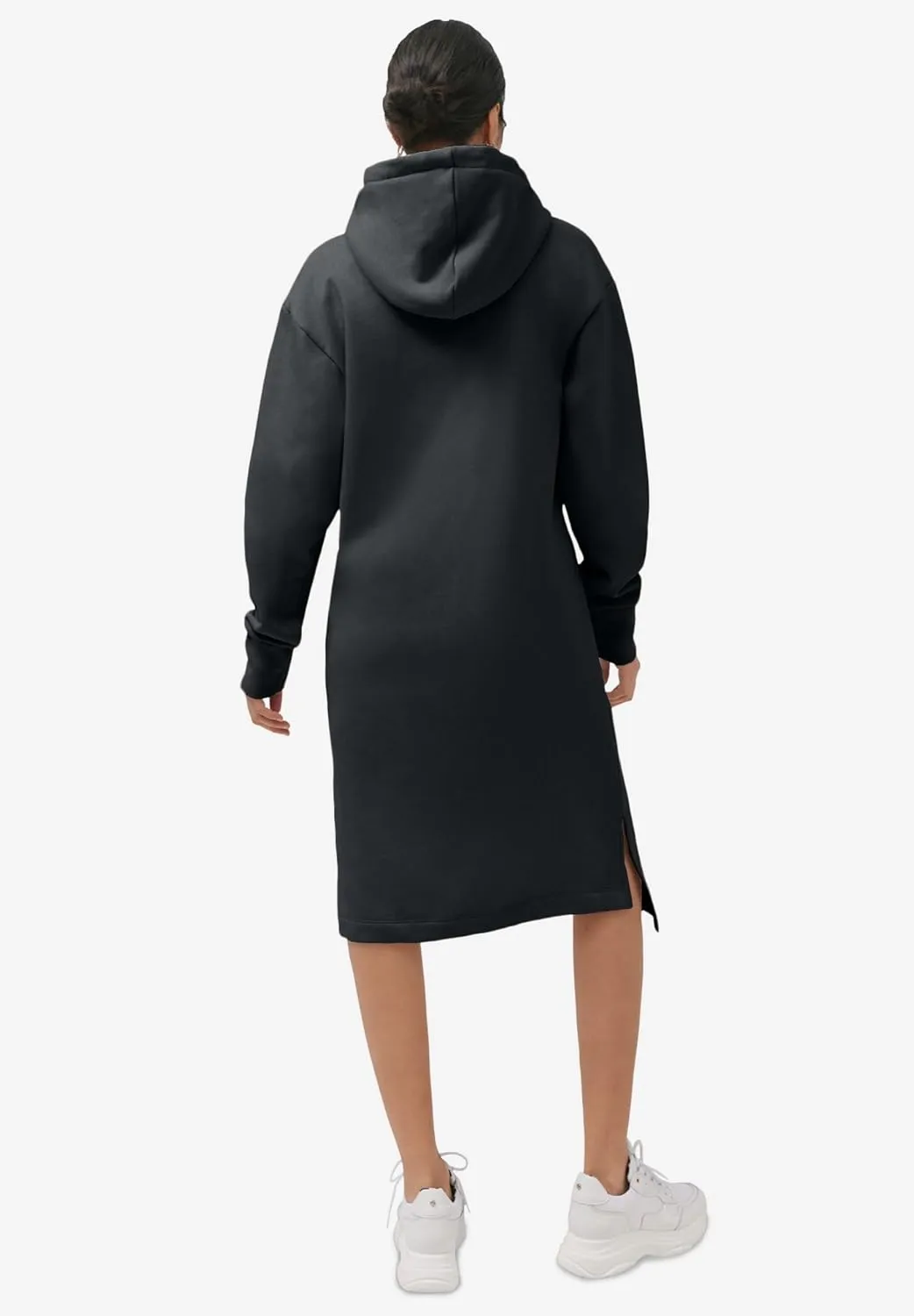 ellos Plus Size French Terry Hooded Sweatshirt Dress