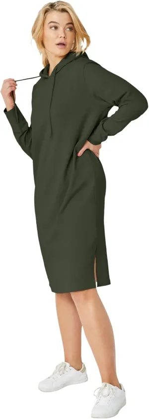 ellos Plus Size French Terry Hooded Sweatshirt Dress