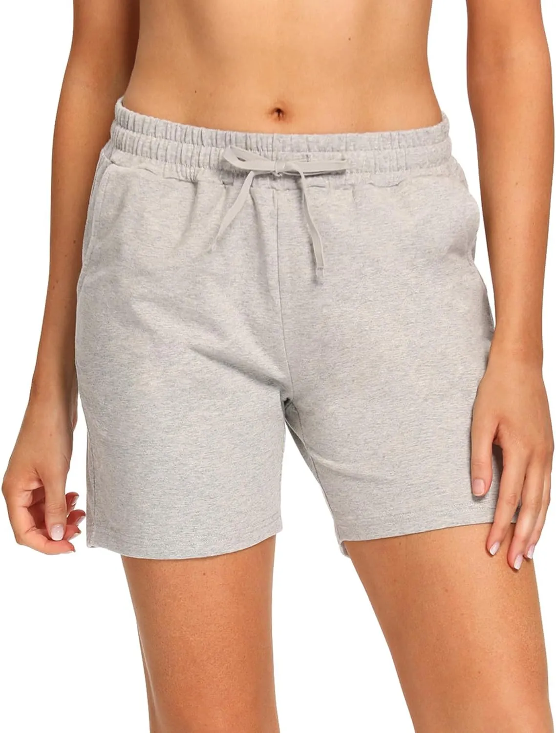 EZRUN Womens Bermuda Shorts Summer Sweat Shorts with Deep Pockets Cotton Shorts for Women Gym Workout