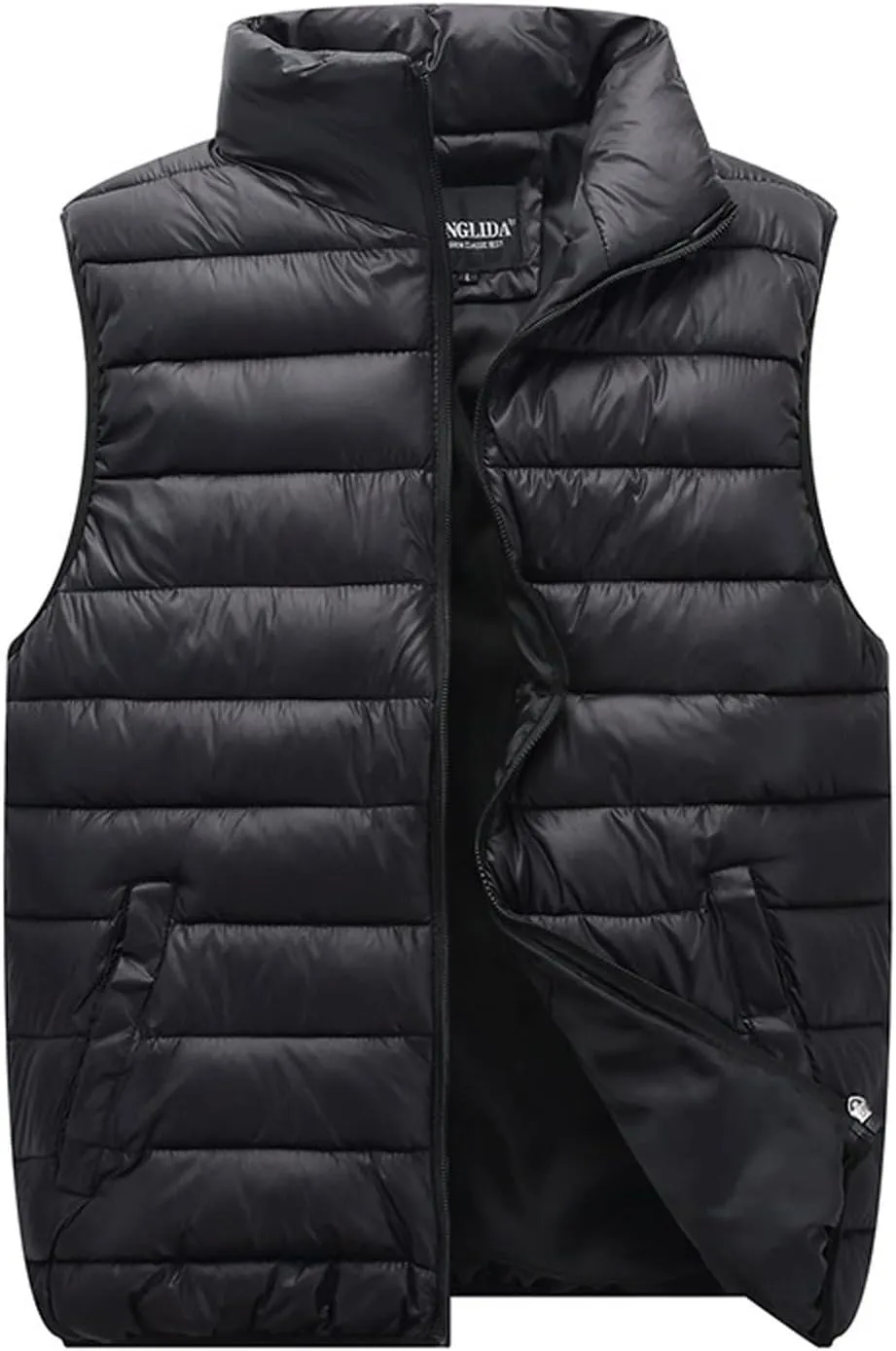 Fall Long Puffer Vest One Morality Warm V Neck Thin Down Vest Inside Trendy Winter Coat Outerwear Vest for Women