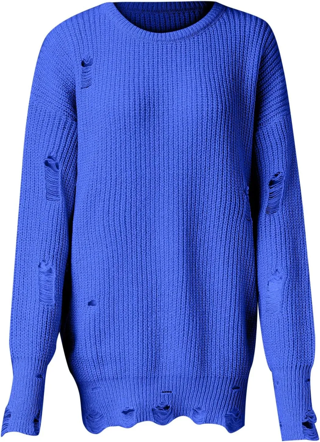 Fall Sweaters for Women 2024,Chunky Knit Crew Neck Solid Color Long Sleeve Soft Casual Lightweight Pullover Tops