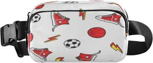 Fanny Packs for Women Men Soccer Basketball Ball Sneakers Belt Bag Waist Pouch Packs Crossbody Bag Running Hiking Fanny Pack Gifts for Girls Boys
