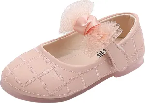 Flower Girls Bow Dress Shoes Mary Jane Ballet Flat for Wedding Pary School Toddler/Little Kid Girls Sweet Shoes