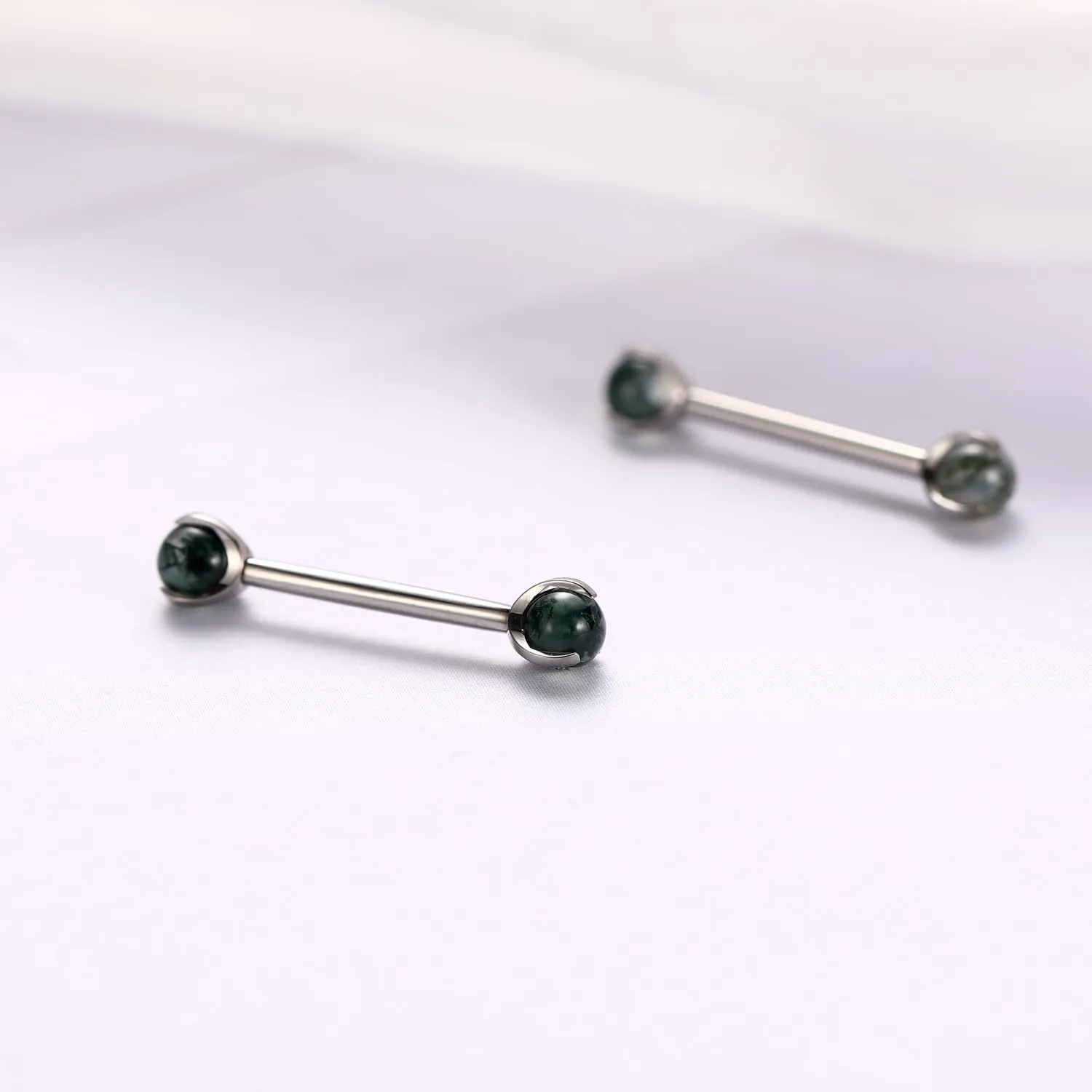 FUNLMO 1 Pair Nipple Rings G23 Titanium Nipple Piercing Jewelry Tongue Rings Internally Threaded Nipple Jewelry Bridge Piercing Jewelry 16G 14G 12G 12mm-18mm