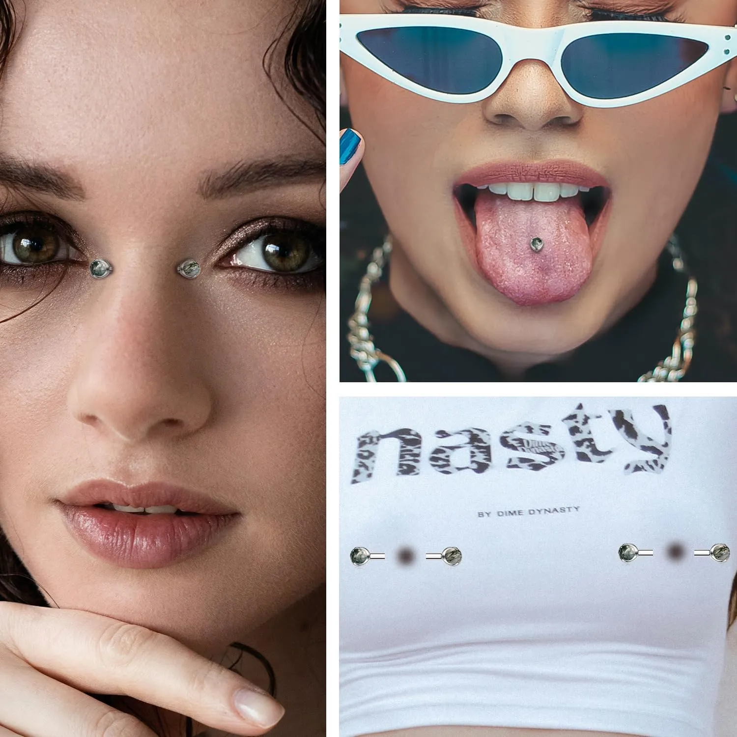FUNLMO 1 Pair Nipple Rings G23 Titanium Nipple Piercing Jewelry Tongue Rings Internally Threaded Nipple Jewelry Bridge Piercing Jewelry 16G 14G 12G 12mm-18mm