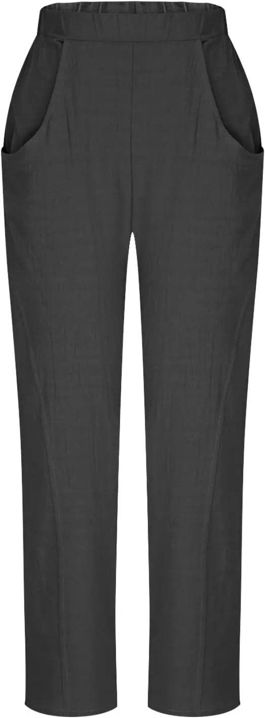 FZYLQY Womens Cotton Linen Wide Leg Pants with Pockets Drawstring Waist Casual Trousers for Relaxed Fit Summer Wear