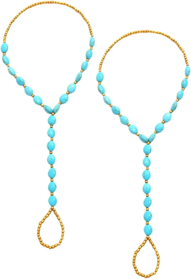 Gatuida Gold Anklet for Women Bead Anklets Foot Jewelry Ankle Chain Fashion Foot Jewelry