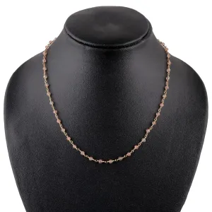 Gempires Natural Lightweight Beaded Bracelet & Necklace Rosary Chain Handmade Jewelry Sunstone Beads Crystal Jewelry Hypoallergenic Gold Plated Perfect Elegant Jewelry Gift For Her