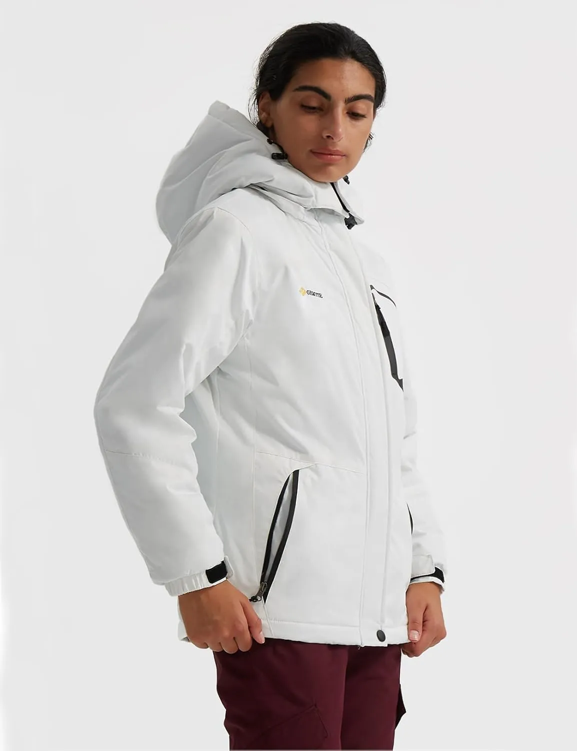 GEMYSE Women's Ski Snow Jacket Warm Winter Waterproof Coat Snowboard Rain Jacket Hooded Windproof Windbreaker