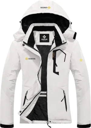 GEMYSE Women's Ski Snow Jacket Warm Winter Waterproof Coat Snowboard Rain Jacket Hooded Windproof Windbreaker