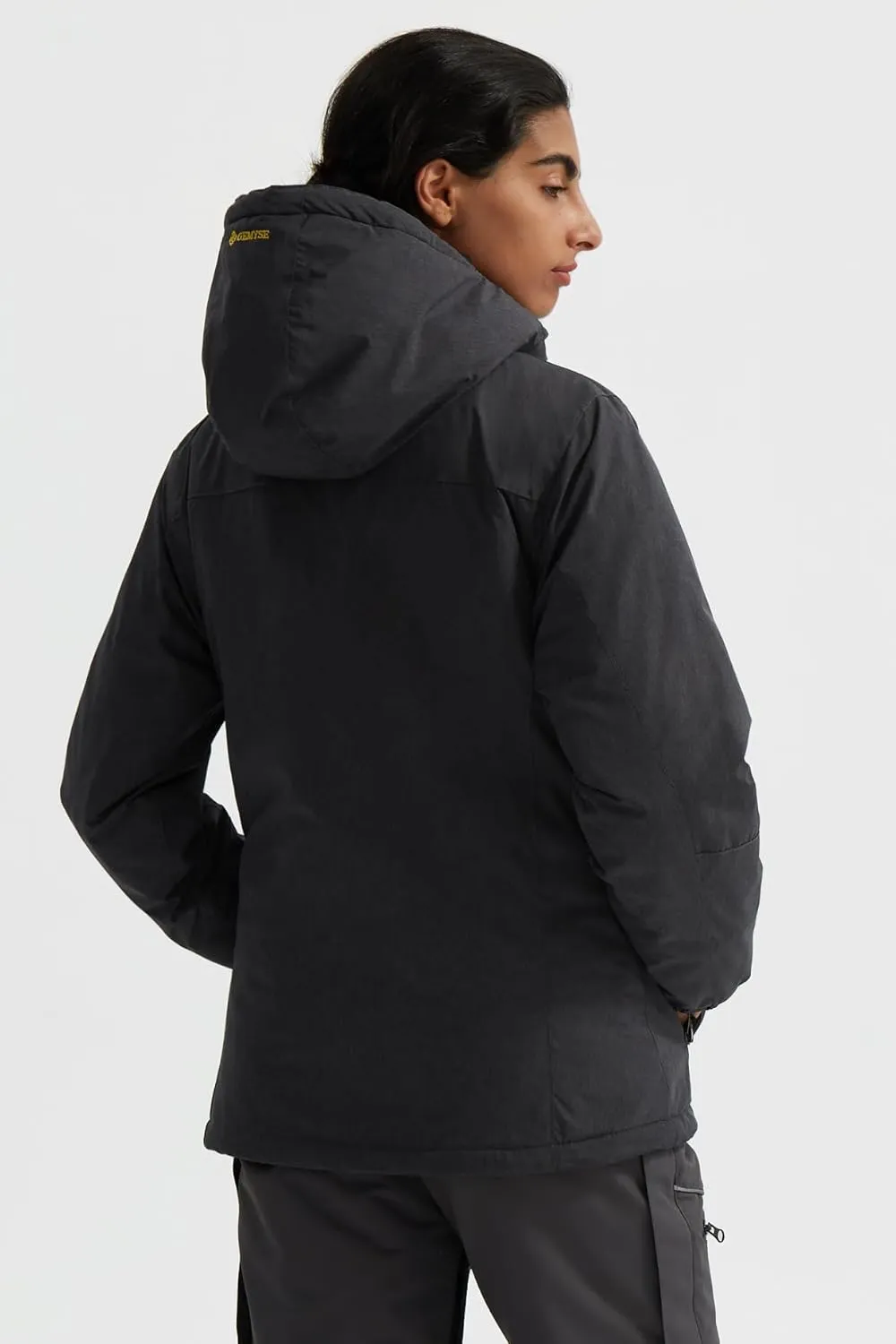 GEMYSE Women's Ski Snow Jacket Warm Winter Waterproof Coat Snowboard Rain Jacket Hooded Windproof Windbreaker