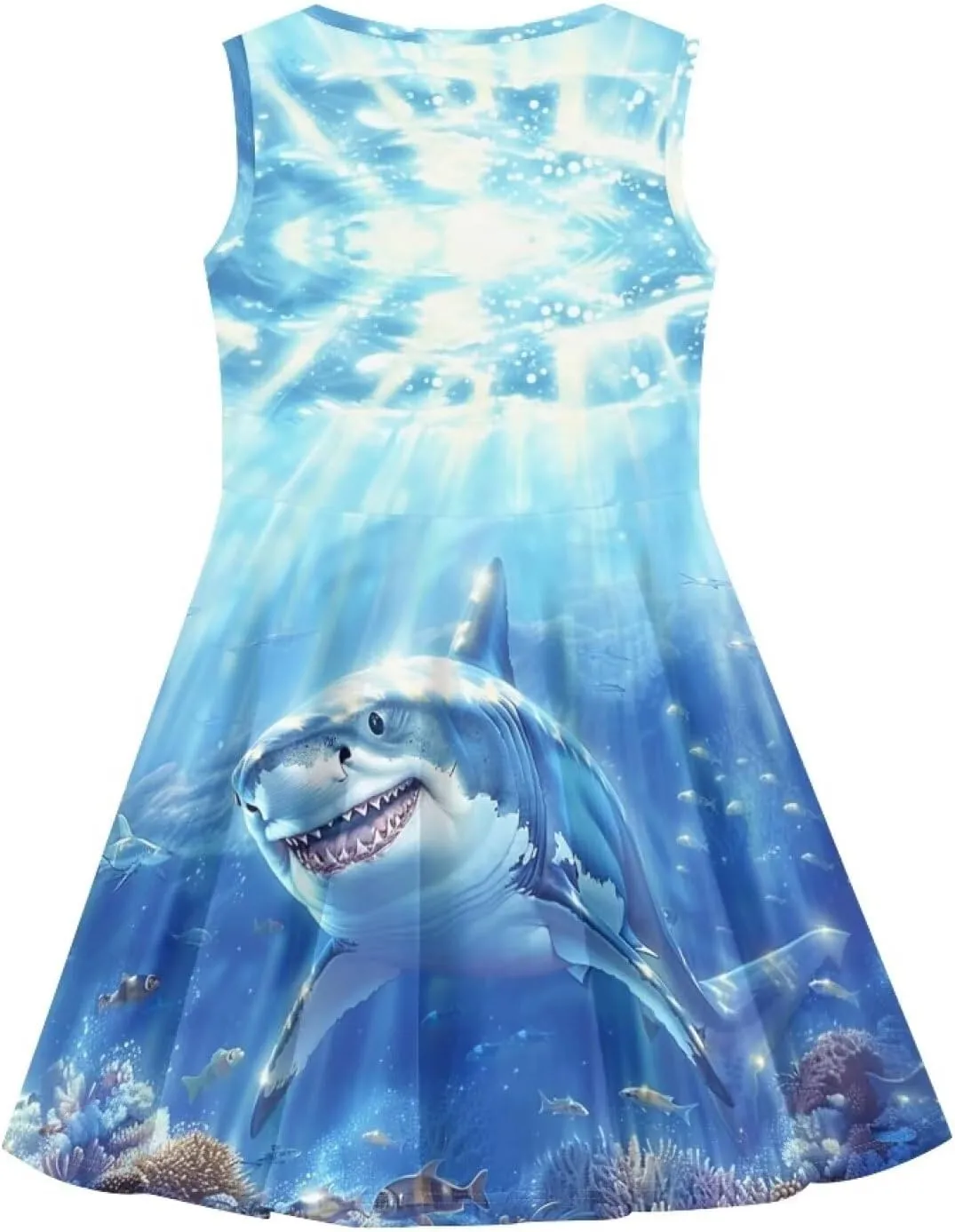 Girls Dresses Size 3-16 Kids Summer Sleeveless Midi Dress Beach Sundress Crewneck A Line Party