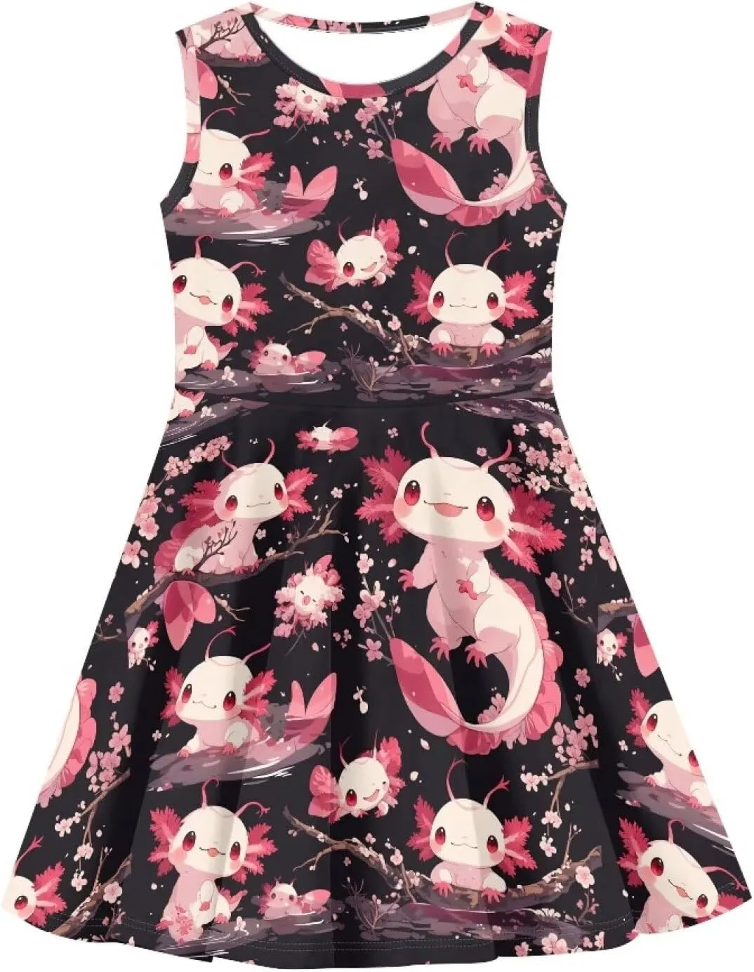 Girls Dresses Size 3-16 Kids Summer Sleeveless Midi Dress Beach Sundress Crewneck A Line Party