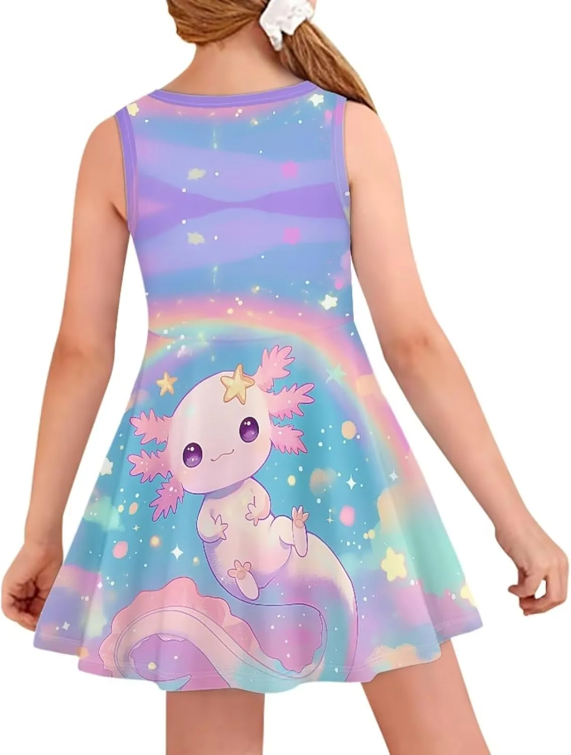 Girls Dresses Size 3-16 Kids Summer Sleeveless Midi Dress Beach Sundress Crewneck A Line Party