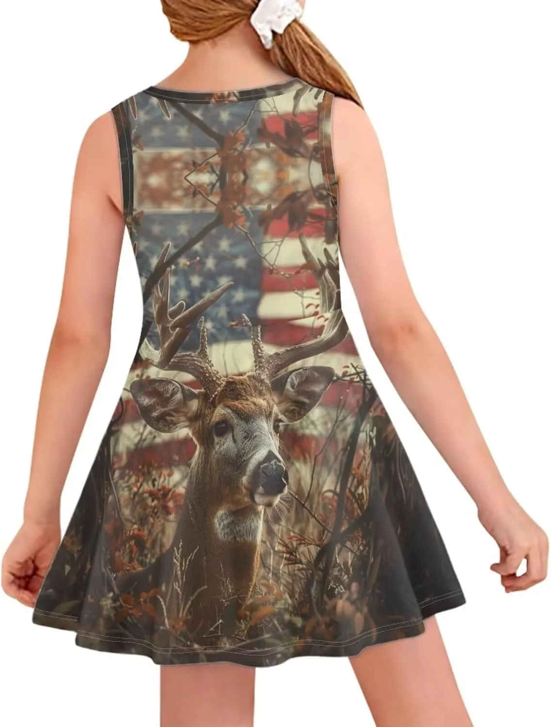 Girls Dresses Size 3-16 Kids Summer Sleeveless Midi Dress Beach Sundress Crewneck A Line Party