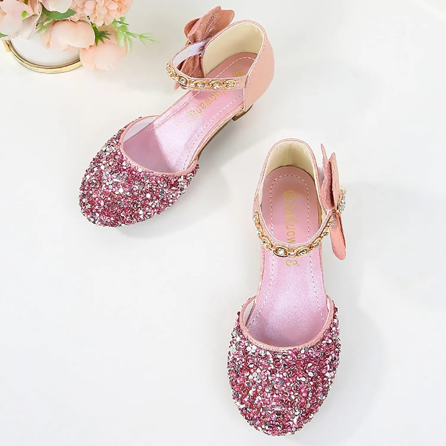 Girls Low Heeled Shoe Dress Shoes Rhinestone Bows Low Heel Princess Flower Wedding Party baby clothes bundles for girls