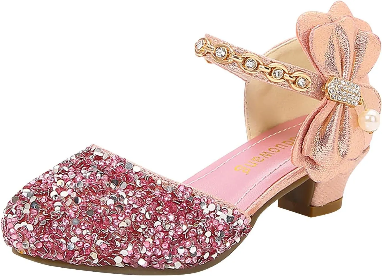 Girls Low Heeled Shoe Dress Shoes Rhinestone Bows Low Heel Princess Flower Wedding Party baby clothes bundles for girls