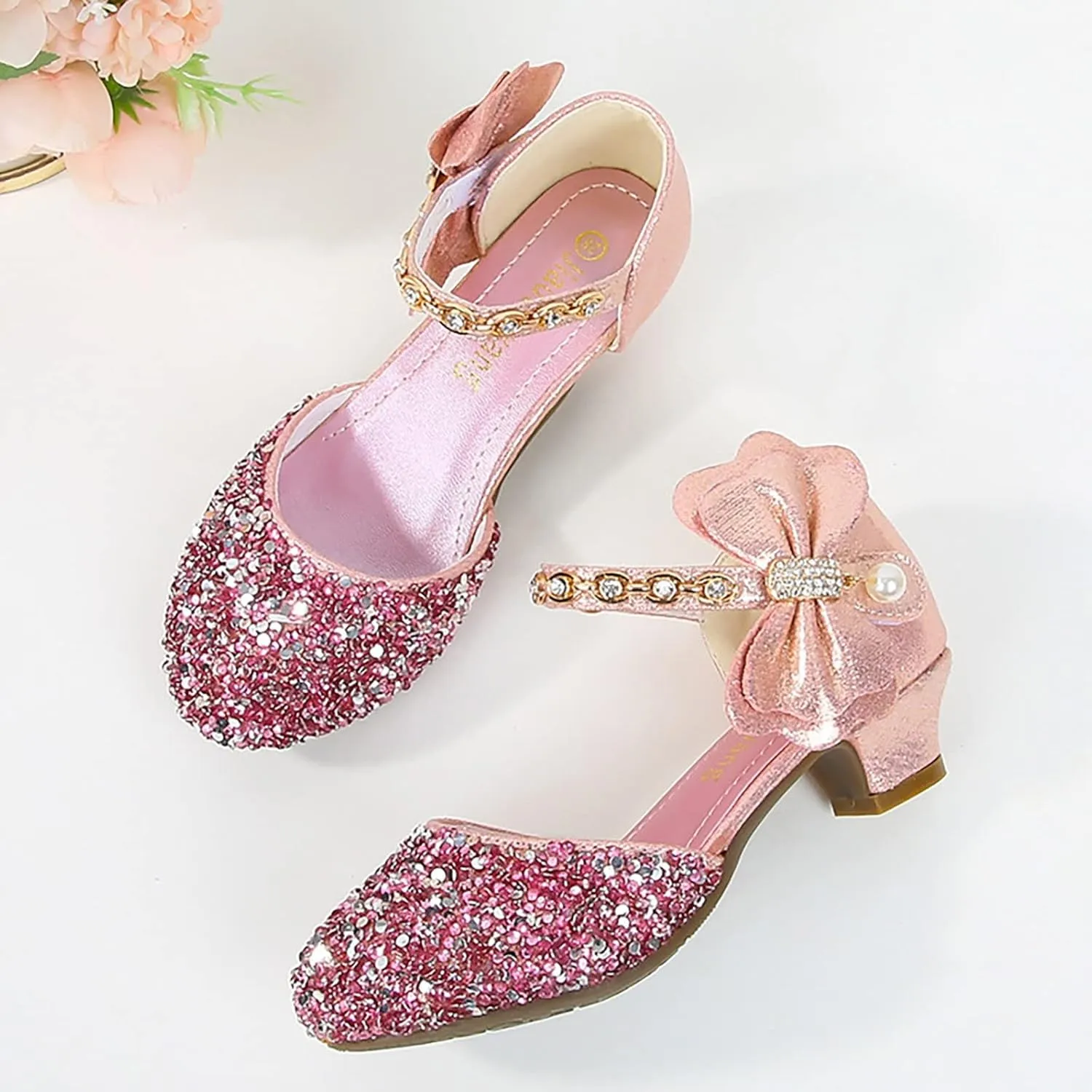 Girls Low Heeled Shoe Dress Shoes Rhinestone Bows Low Heel Princess Flower Wedding Party baby clothes bundles for girls