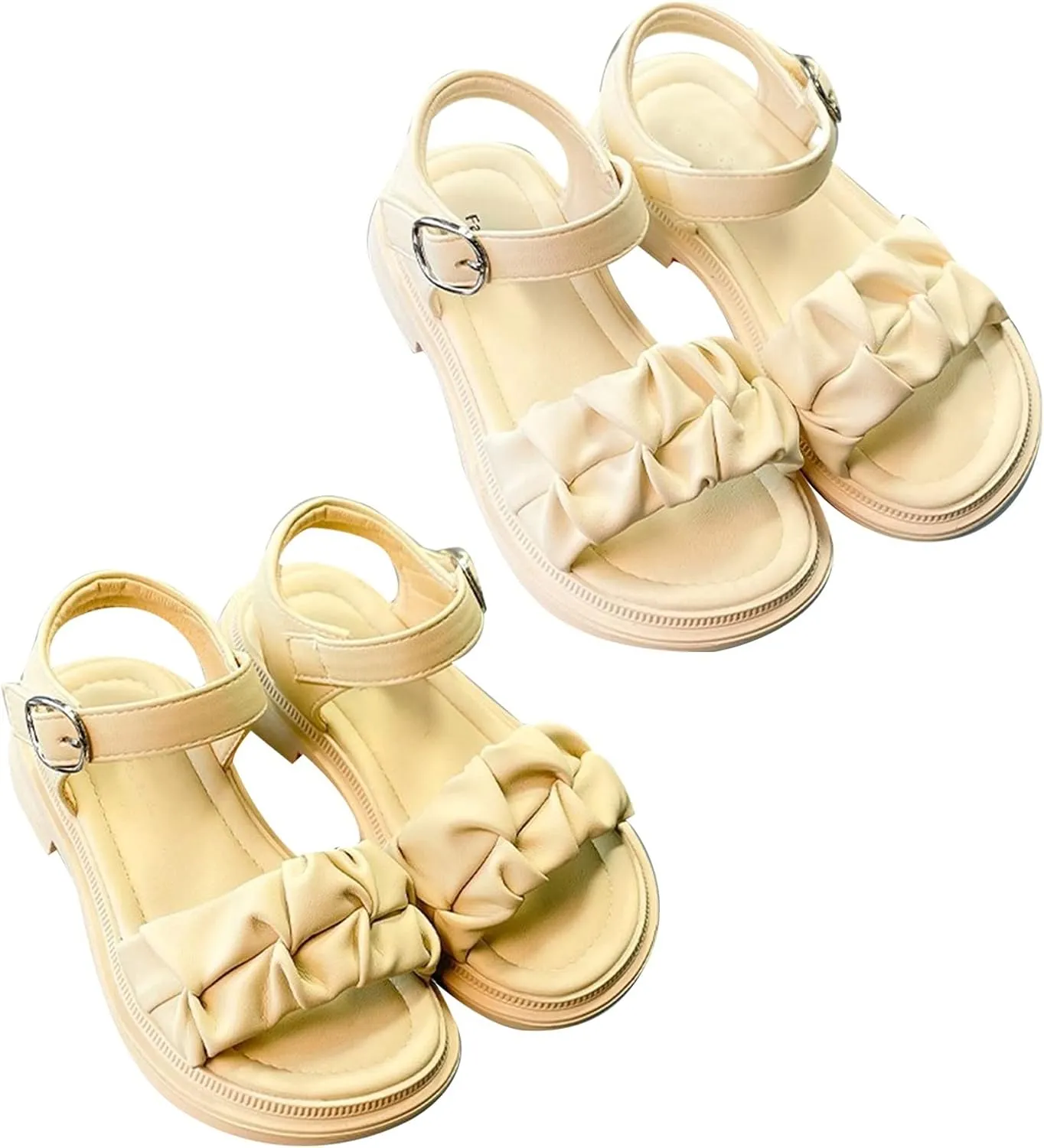 Girls Sandals Open Pleated Design Princess Shoes Dress Flat Shoes Casual Fashion For Little Sandals For Girls Size 2
