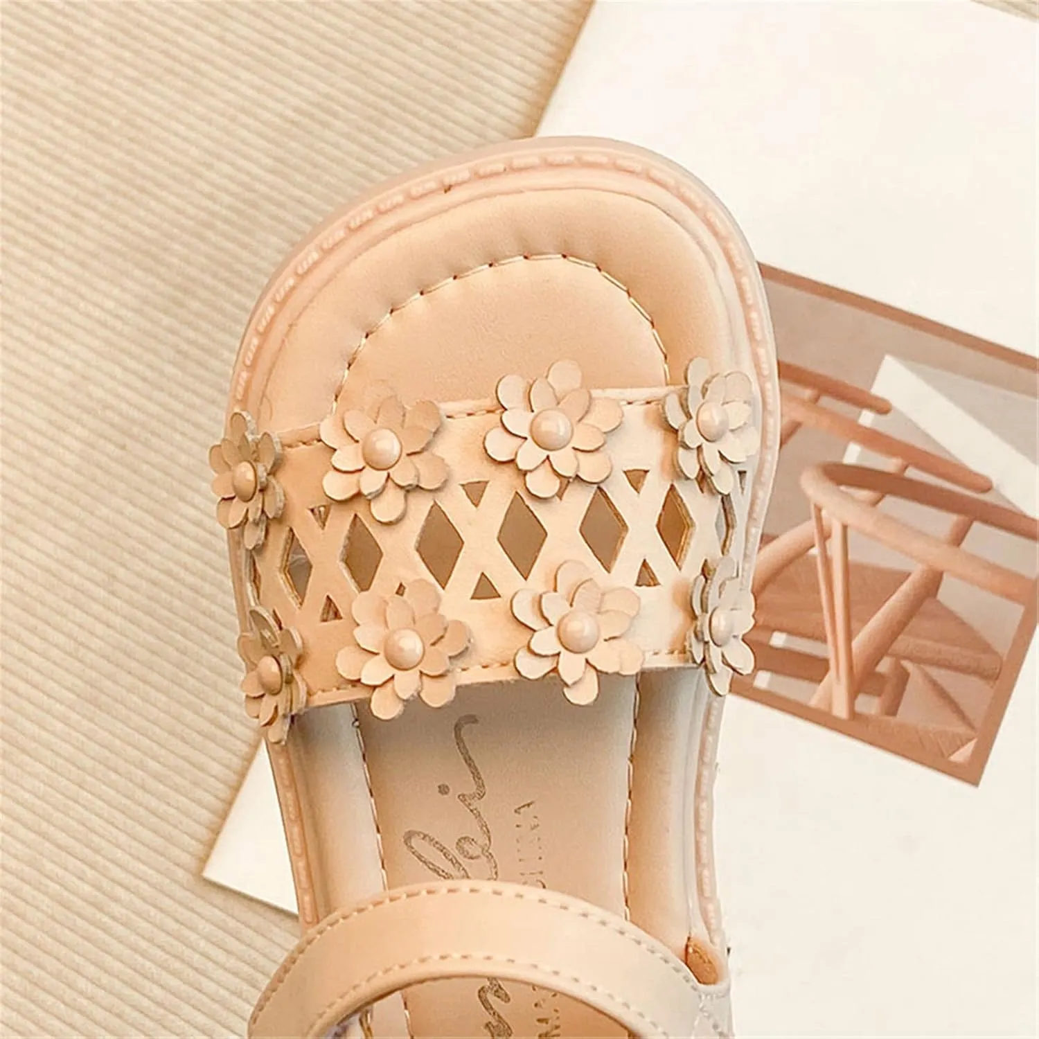 Girls Sandals Open Toe Mesh Design Shoes Flat Sandals Summer Dress Shoe Princess Shoes Casual Girl Shoe Size 3
